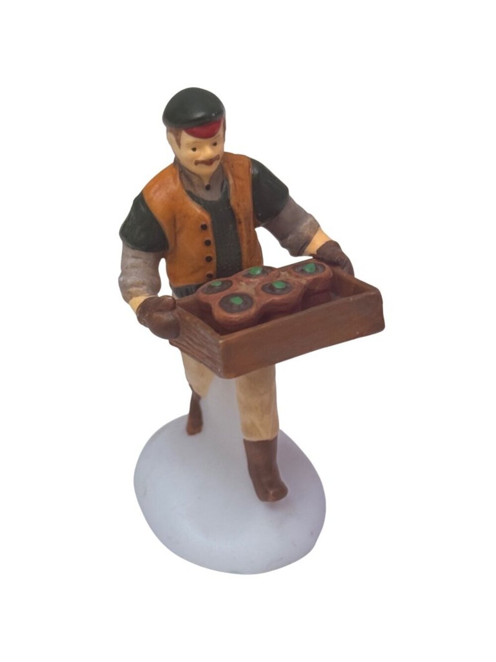 Department 56 Village Figurine Man Carrying Tray Holiday Miniature Collectible